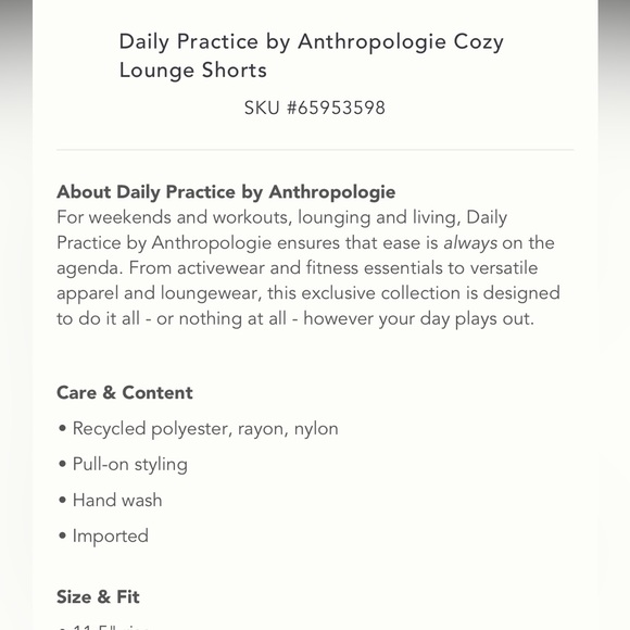 NWT anthropologie lounge shorts medium - Picture 2 of 2